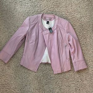 Light pink leather jacket